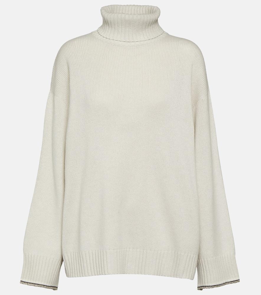 brunello cucinelli wool, cashmere, and silk turtleneck sweater