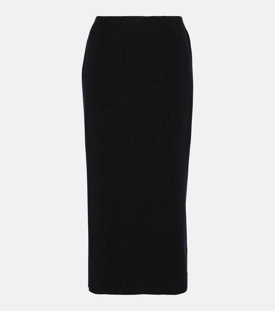 brunello cucinelli wool, cashmere and silk midi skirt