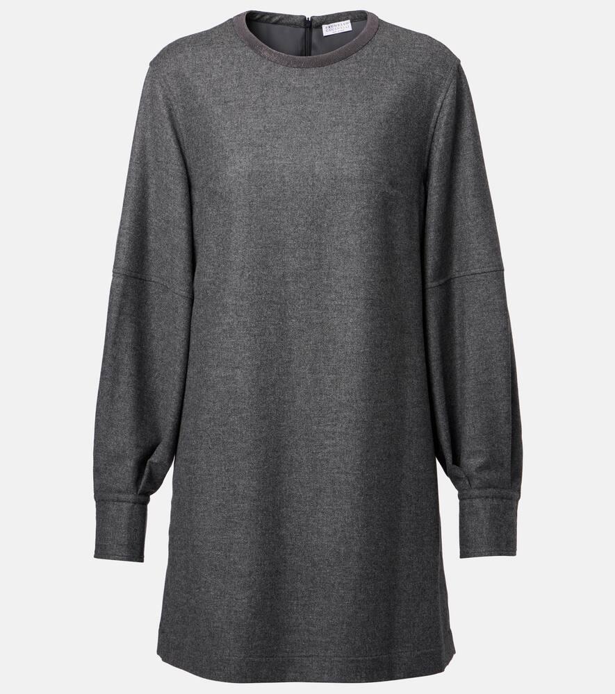 brunello cucinelli wool and cashmere minidress