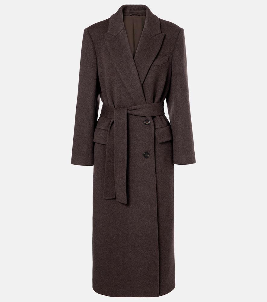 brunello cucinelli wool and cashmere wrap coat