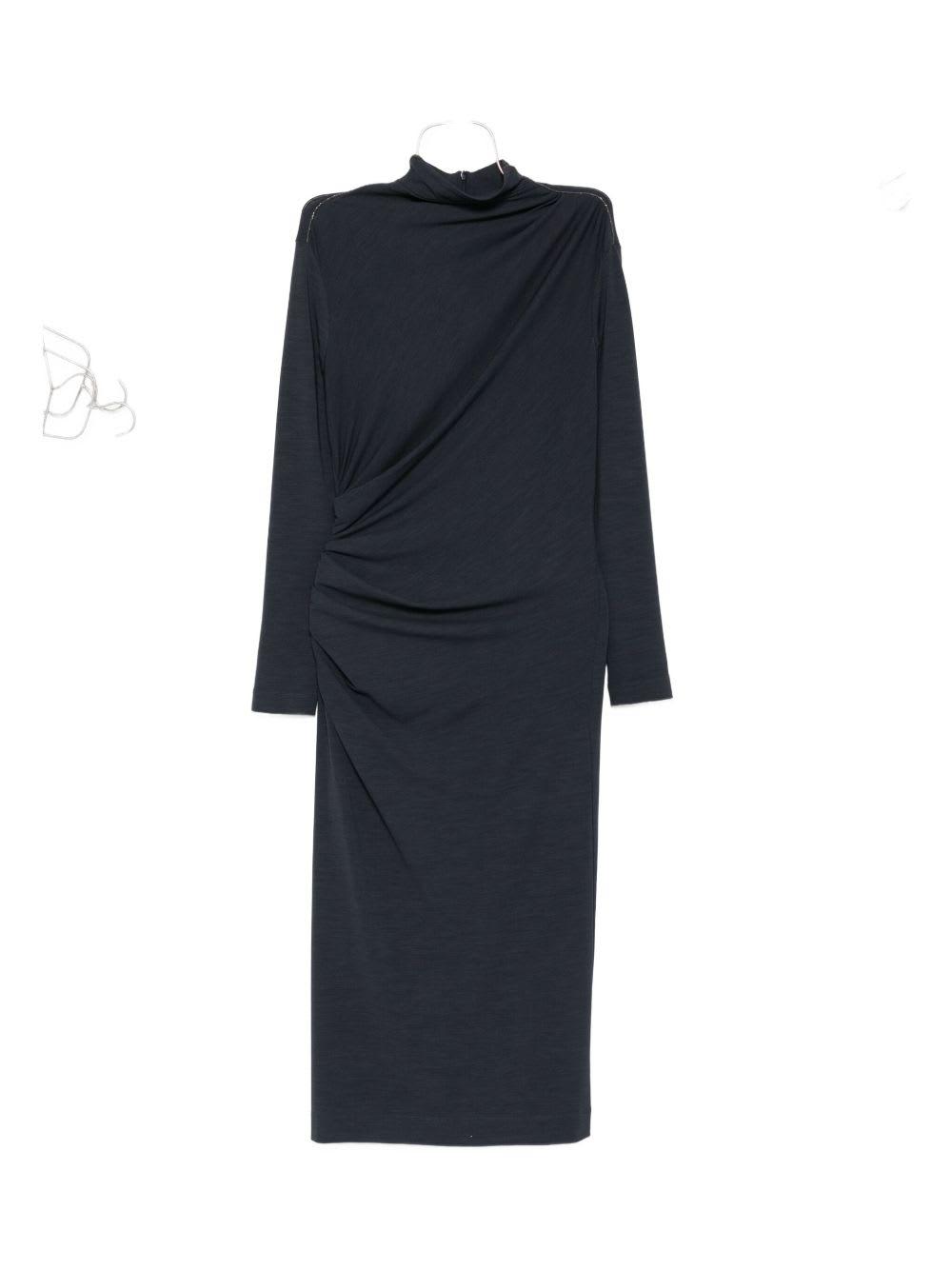 brunello cucinelli wool blend midi dress
