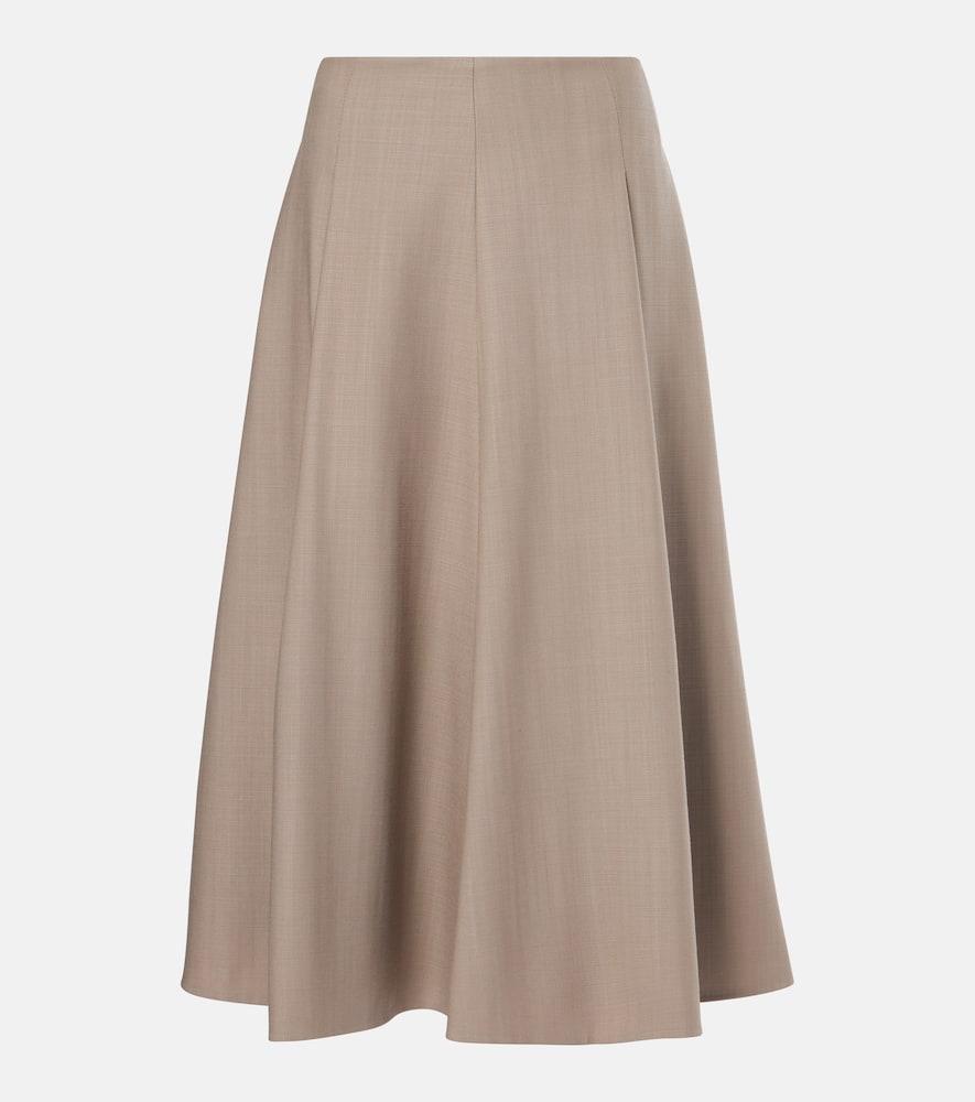 brunello cucinelli wool midi skirt