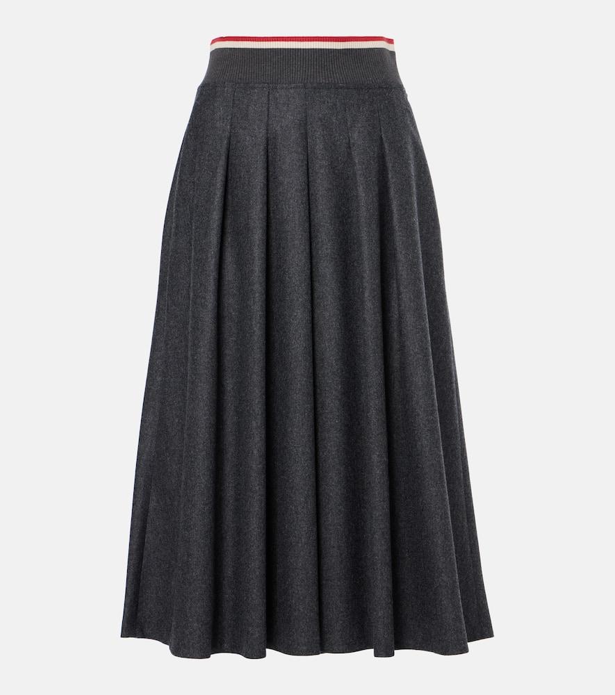 brunello cucinelli wool midi skirt