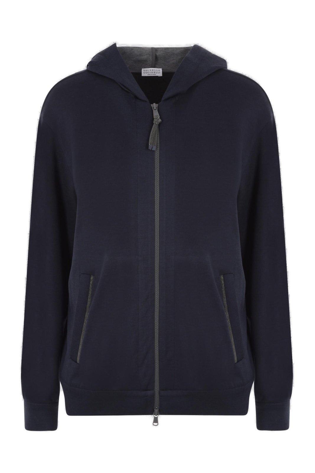 brunello cucinelli zipped hoodie