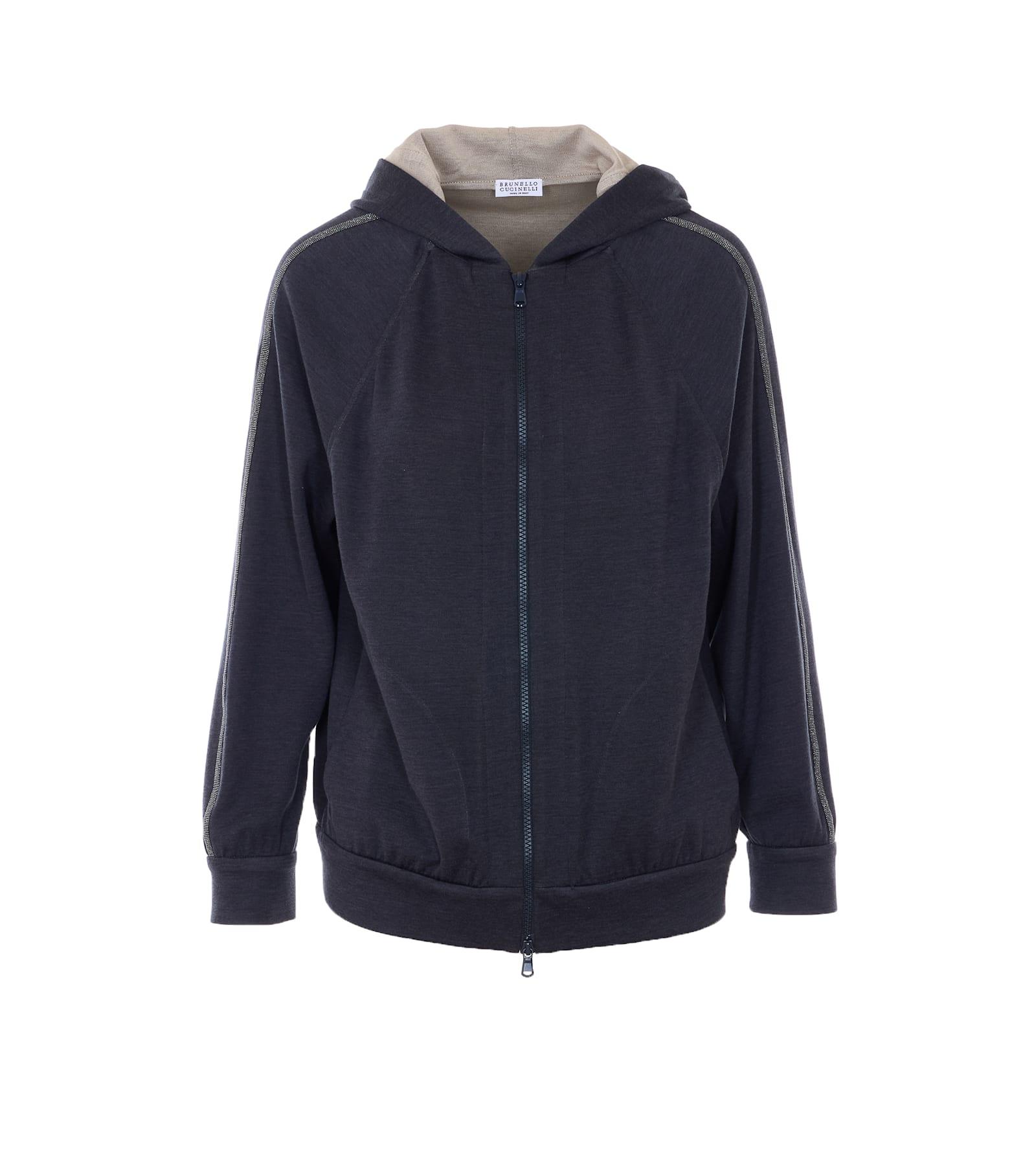 brunello cucinelli zipped sweatshirt