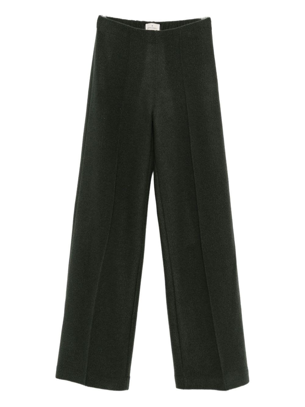 bruno manetti 100% wool piqué knit trousers