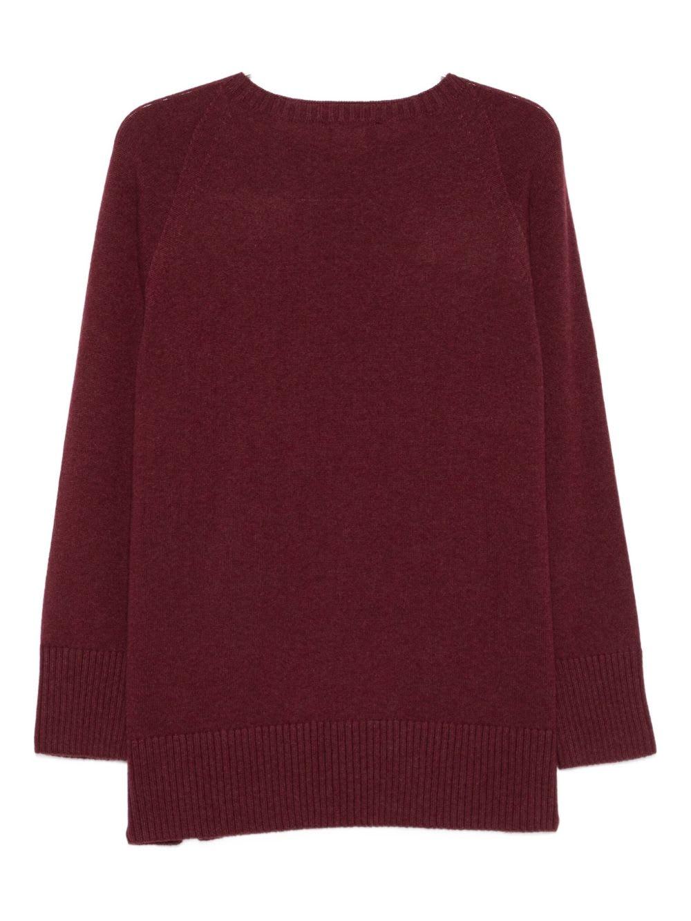 bruno manetti burgundy cashmere and wool sweater