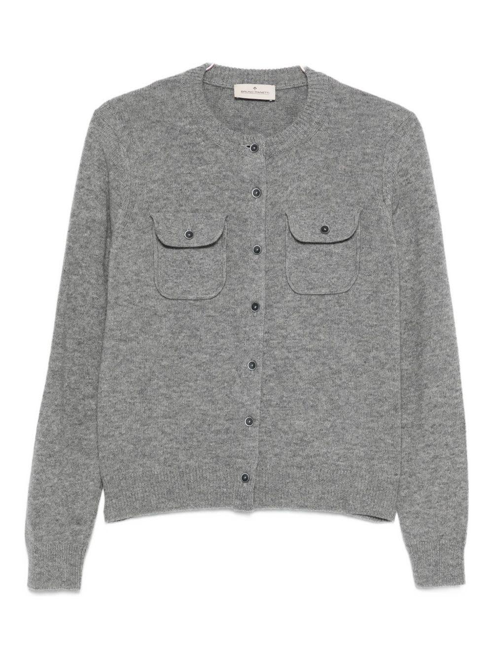 bruno manetti gray wool cardigan