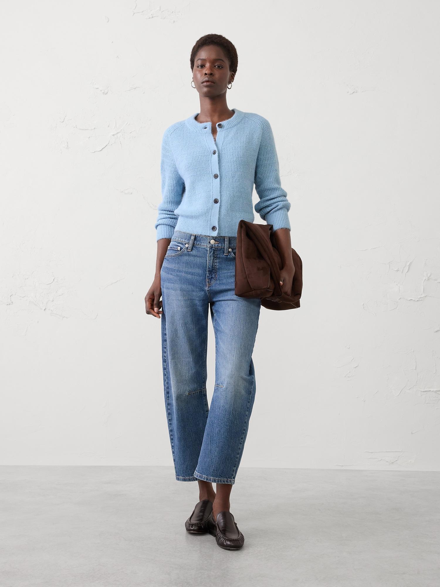 brushed cardigan sweater