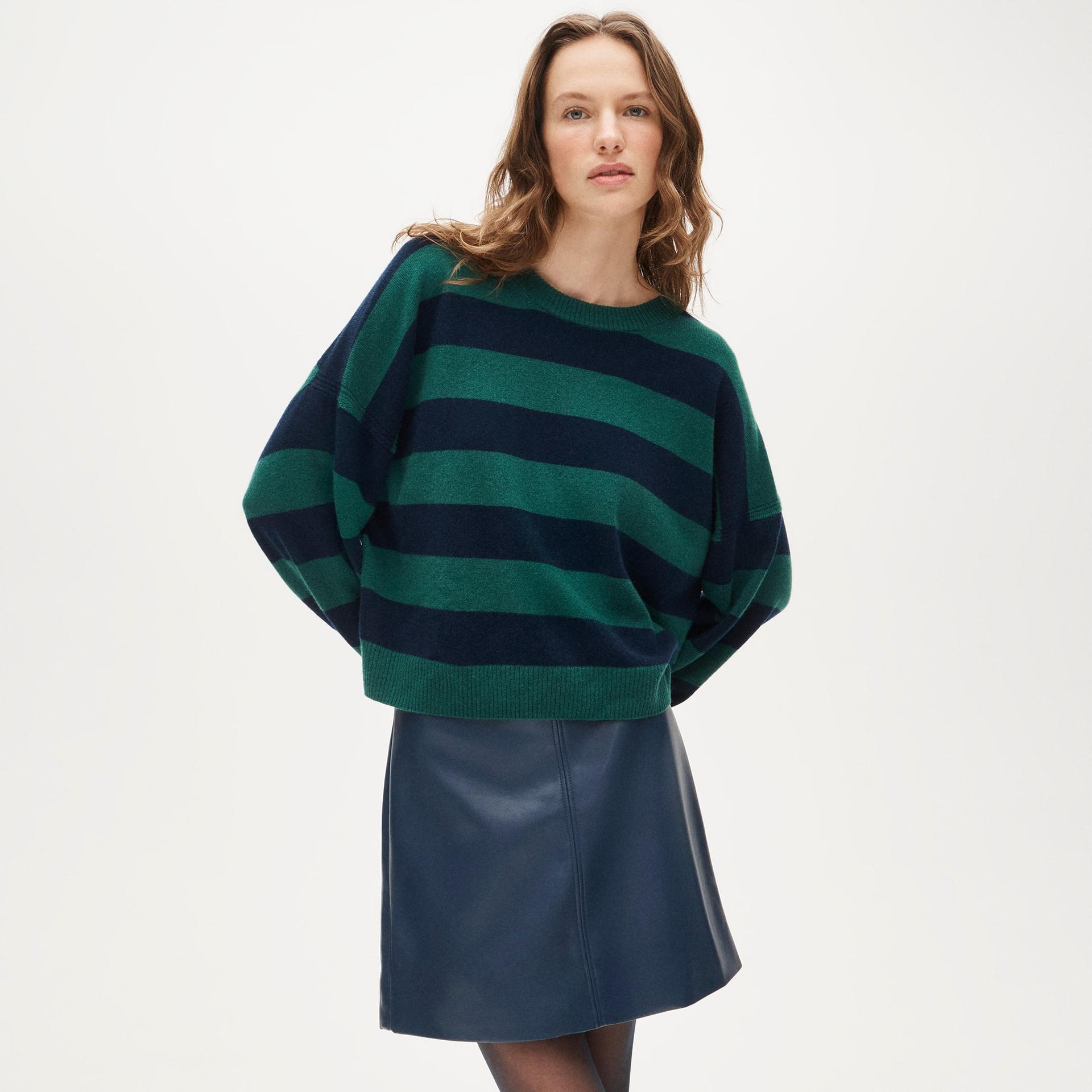 brushed cashmere blouson-sleeve sweater