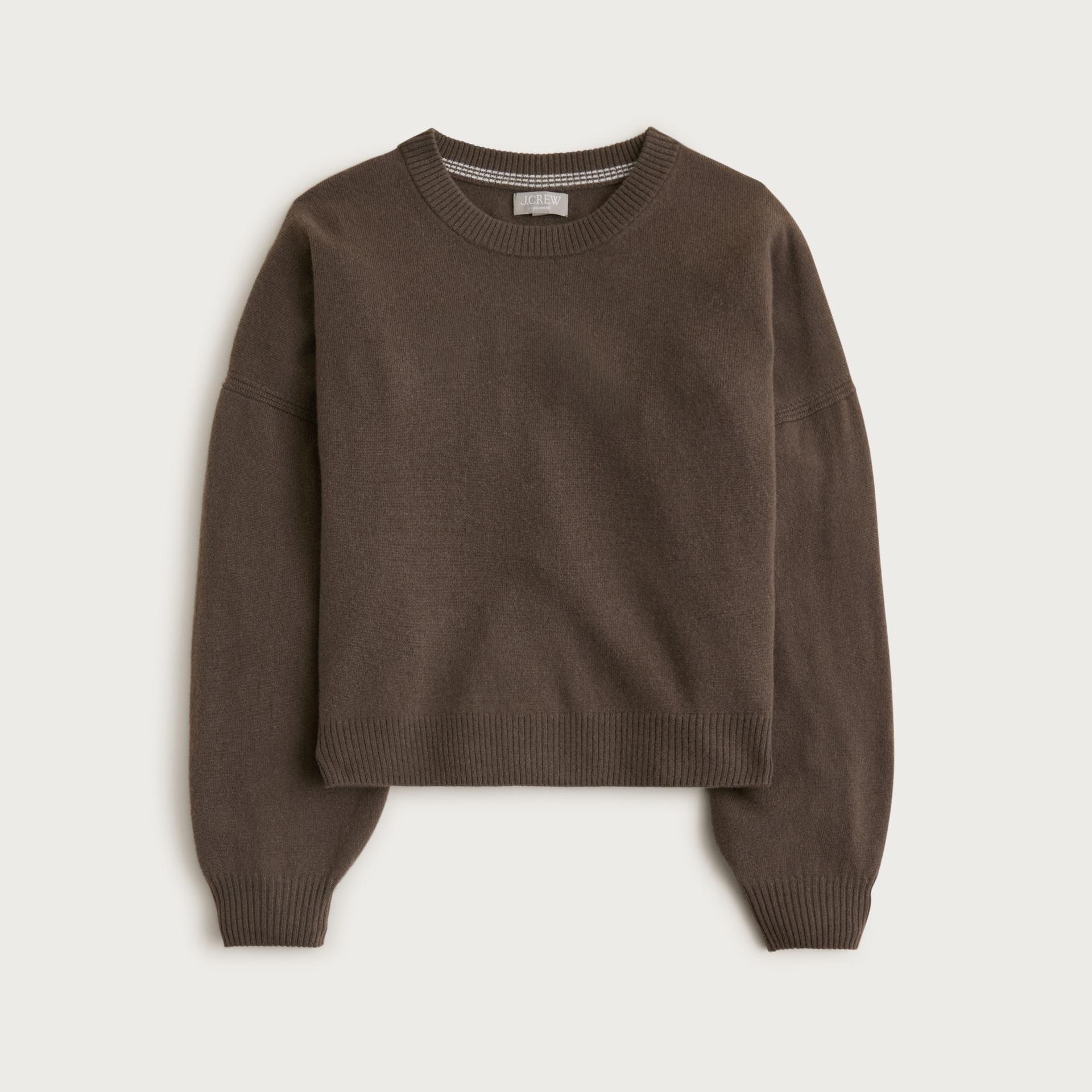 brushed cashmere blouson-sleeve sweater