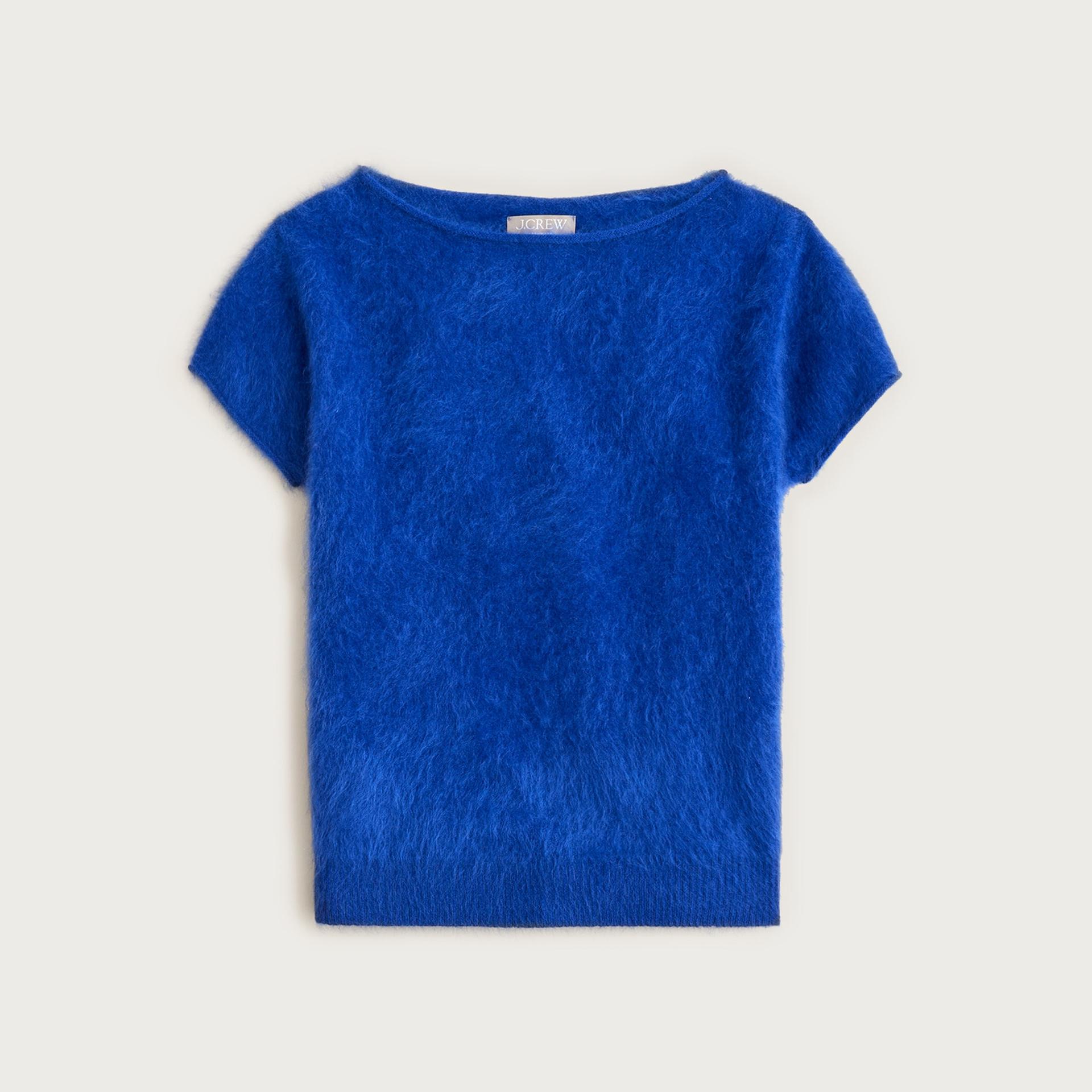 brushed cashmere boatneck t-shirt