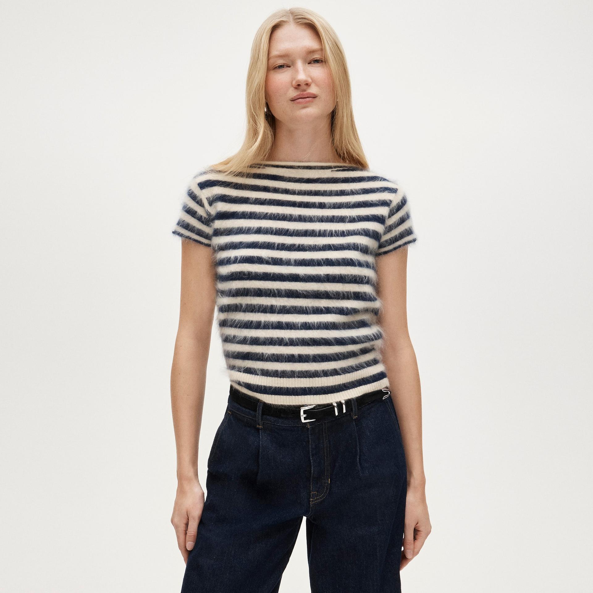 brushed cashmere boatneck t-shirt