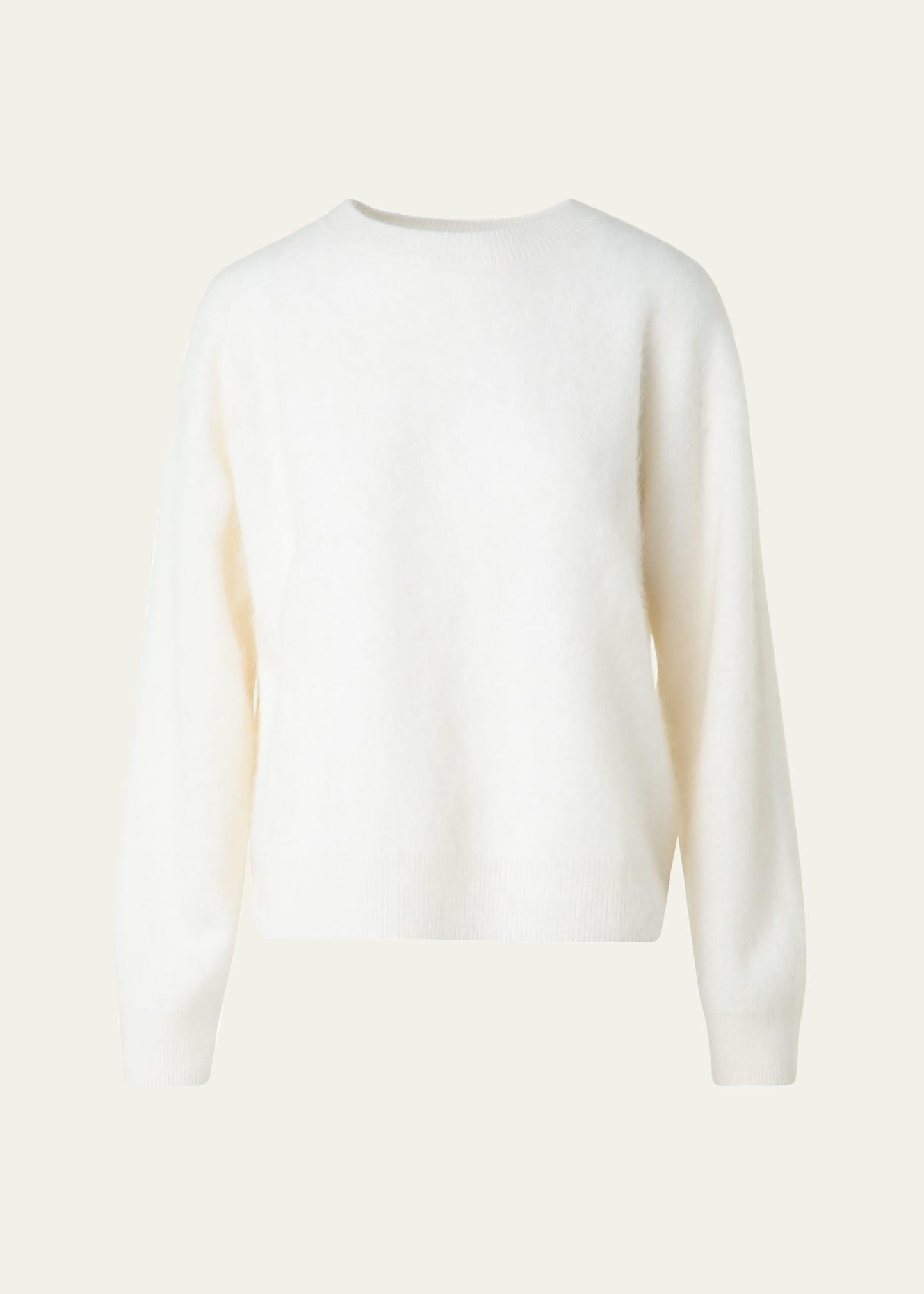 brushed cashmere crewneck sweater