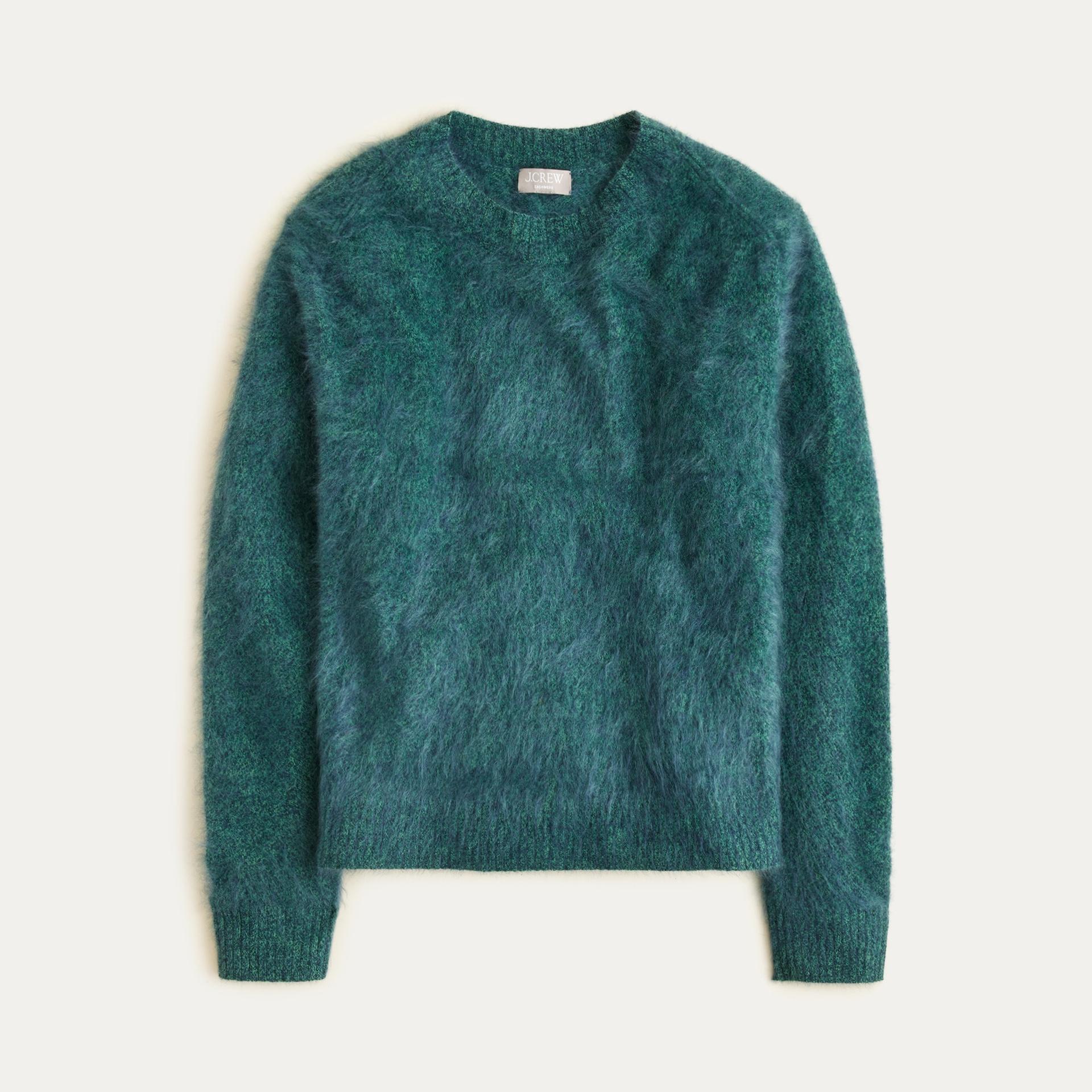 brushed cashmere marled relaxed crewneck sweater