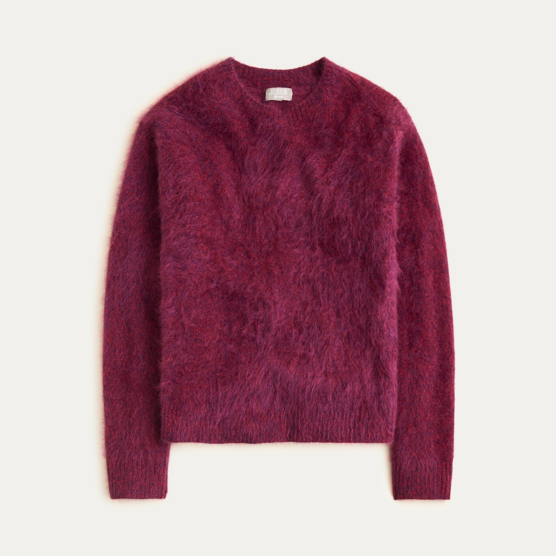 brushed cashmere marled relaxed crewneck sweater