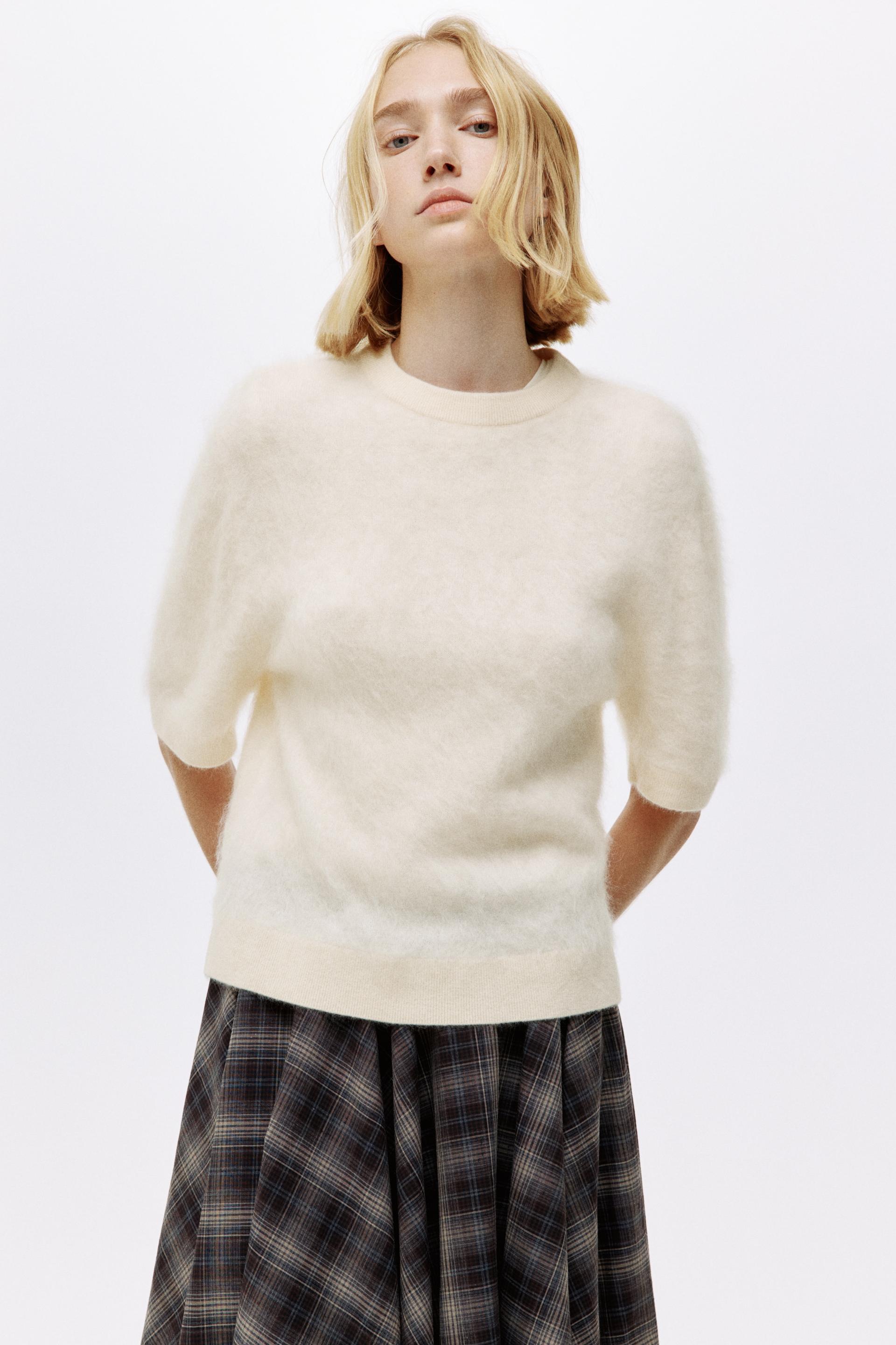 brushed cashmere top