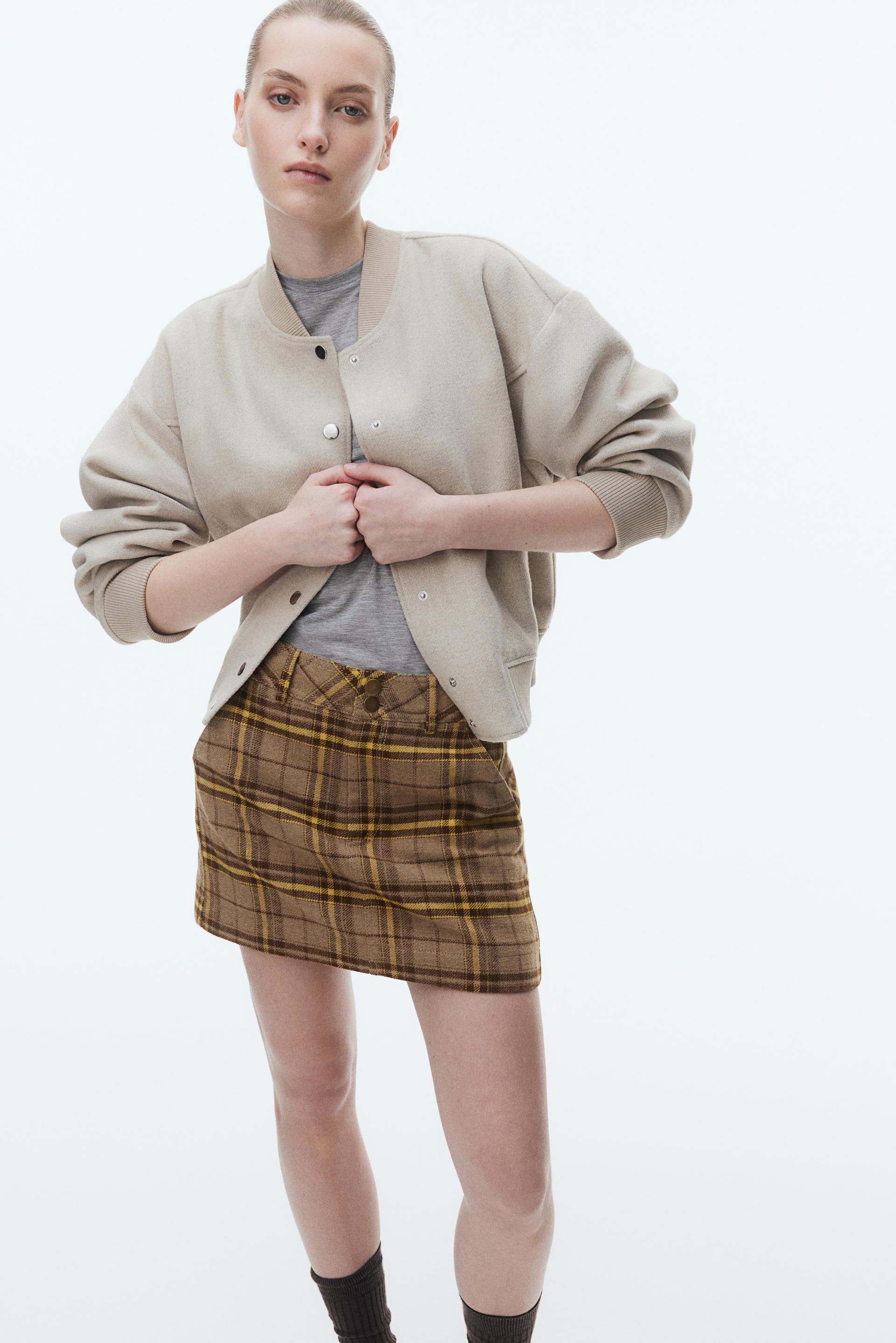 brushed-finish mini skirt