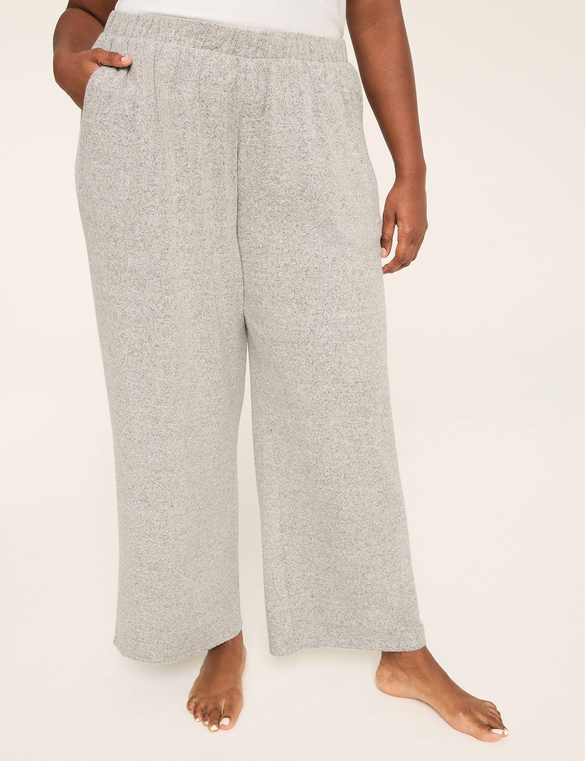 brushed hacci wide leg pant