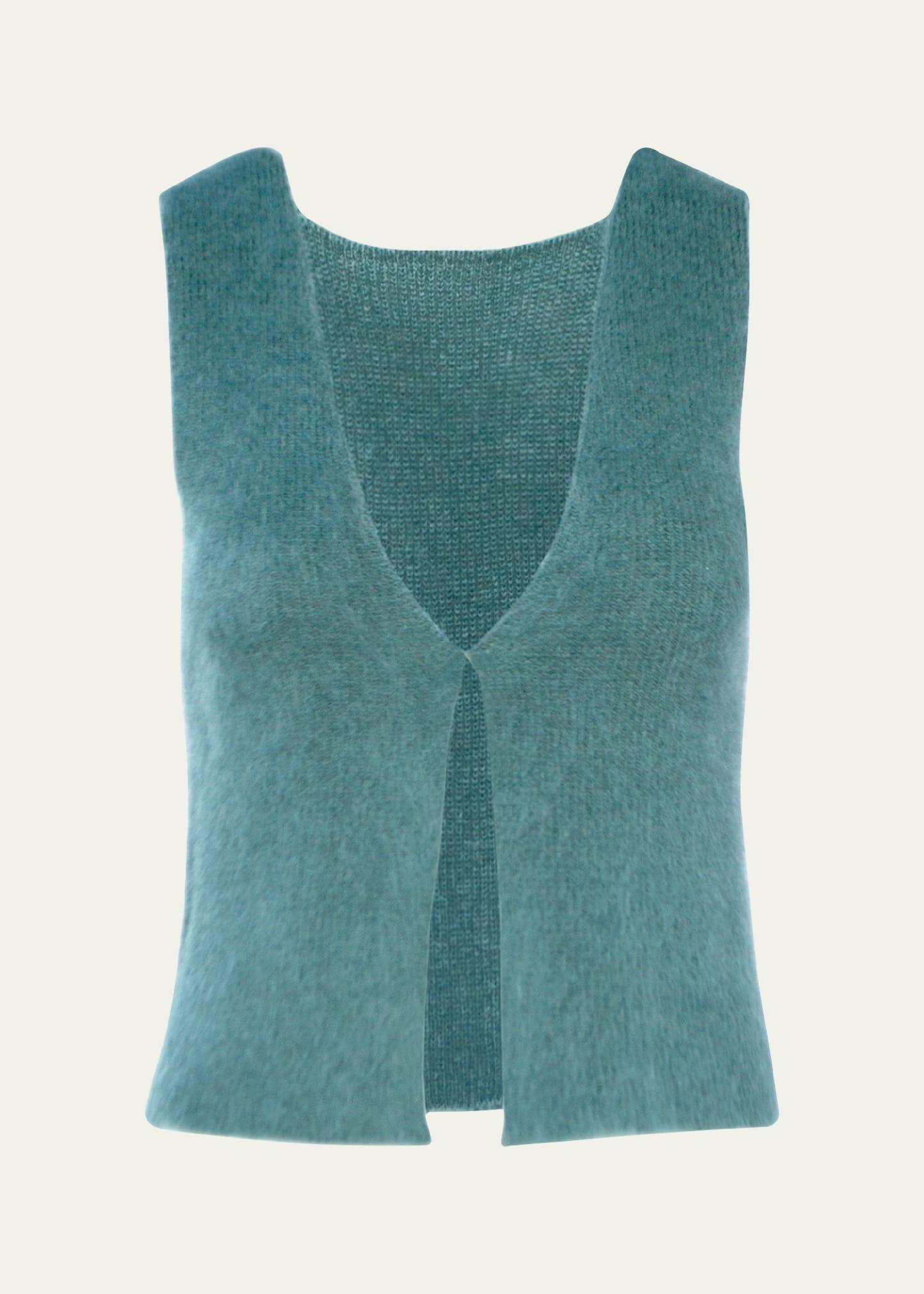 brushed mohair cropped vest
