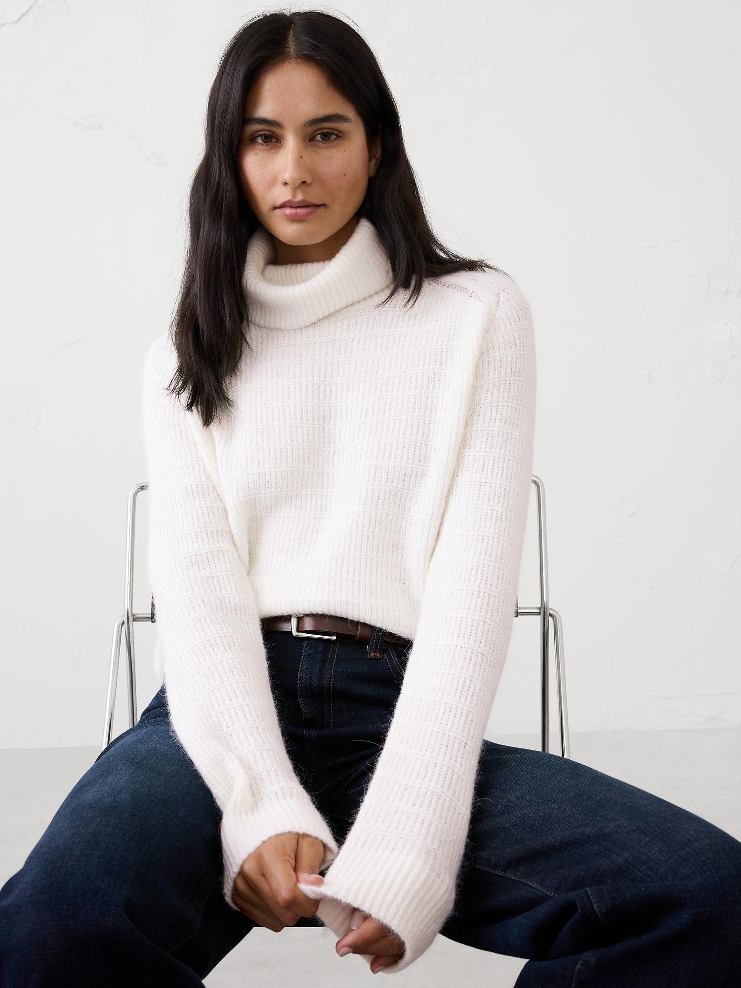 brushed turtleneck sweater