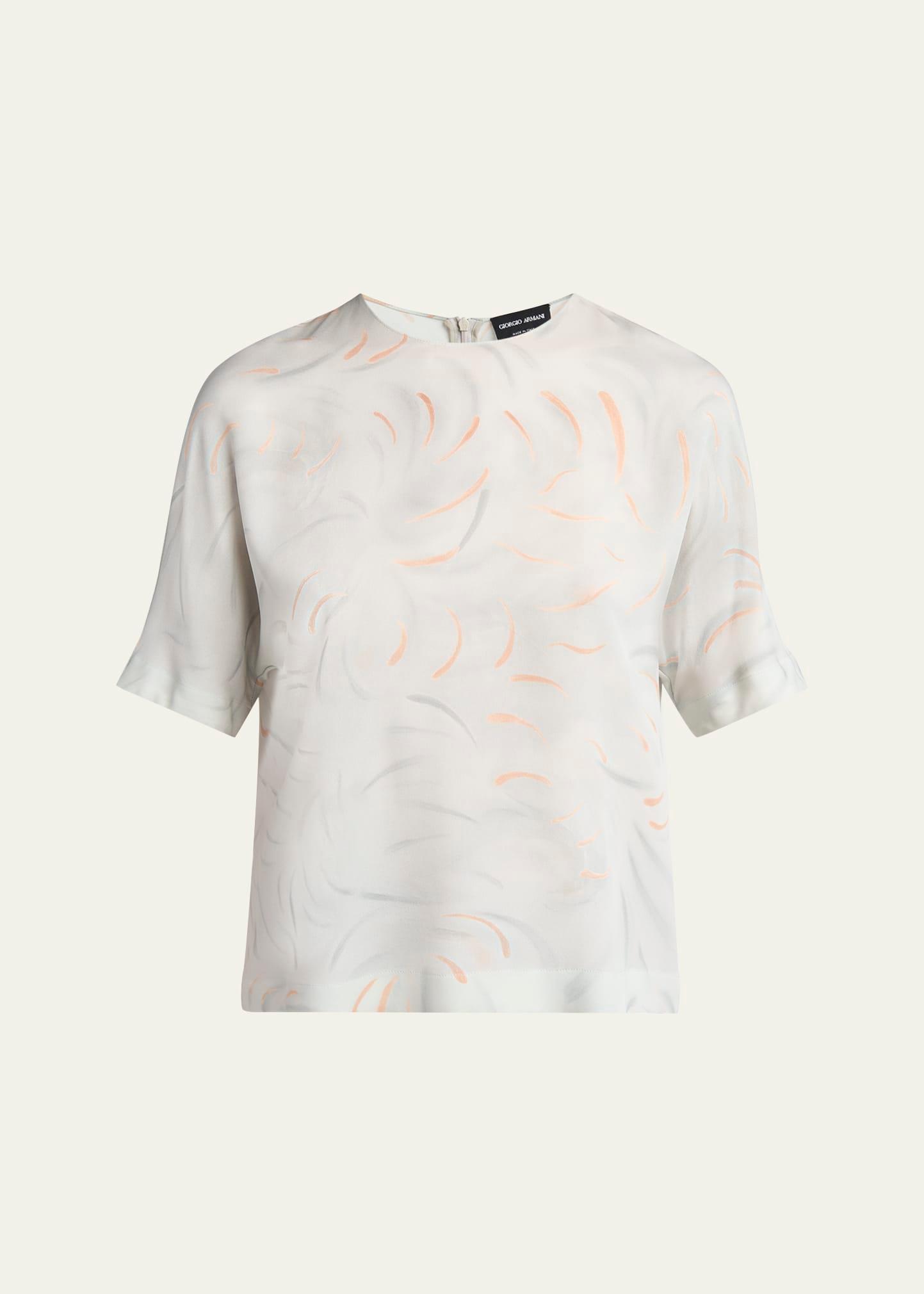 brushstroke silk blouse