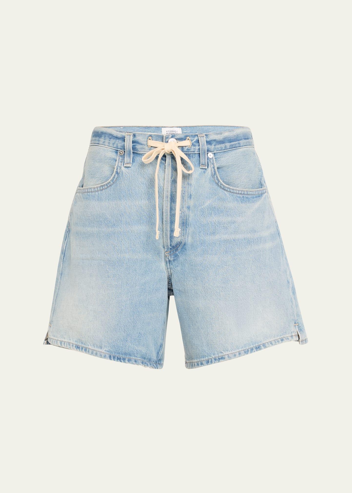brynn drawstring denim shorts