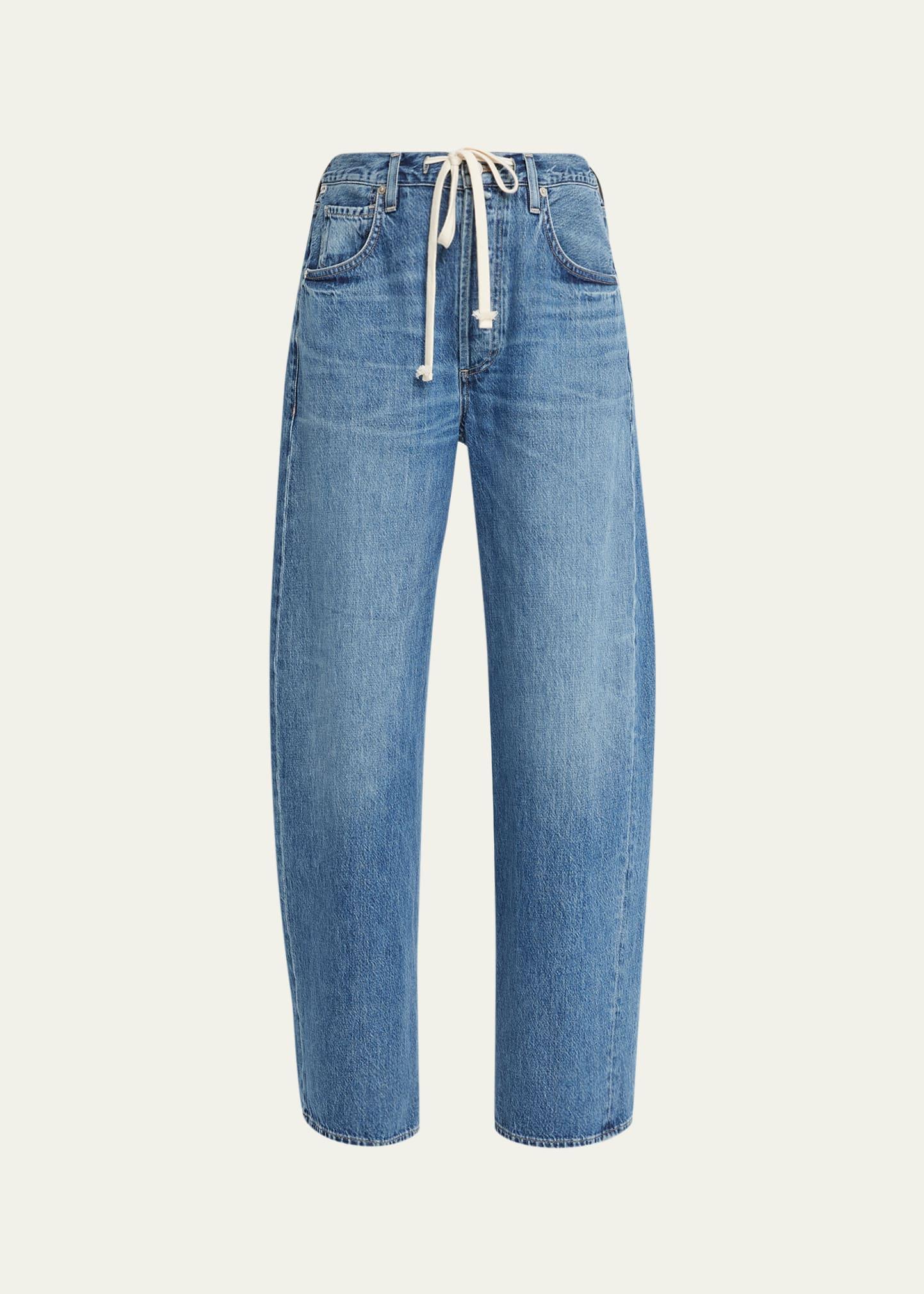 brynn drawstring wide-leg trouser jeans