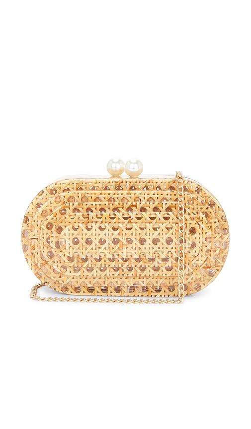 btb los angeles caillou clutch in tan.