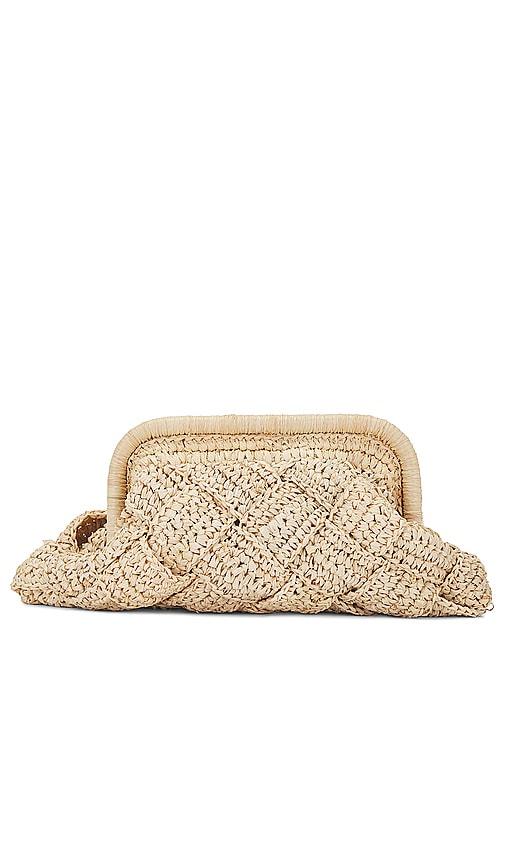 btb los angeles gigi framed clutch in beige.