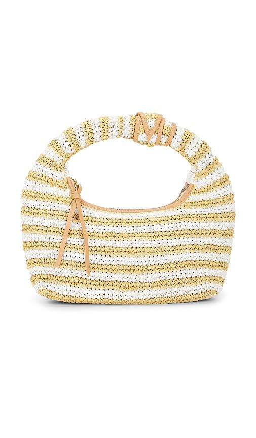 btb los angeles maeve striped hobo bag in white.