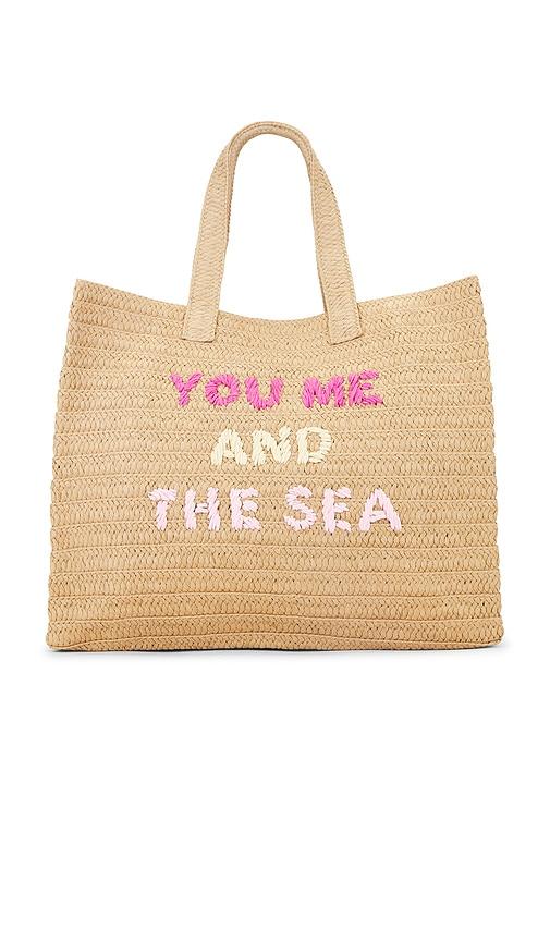 btb los angeles you me and the sea tote in tan.