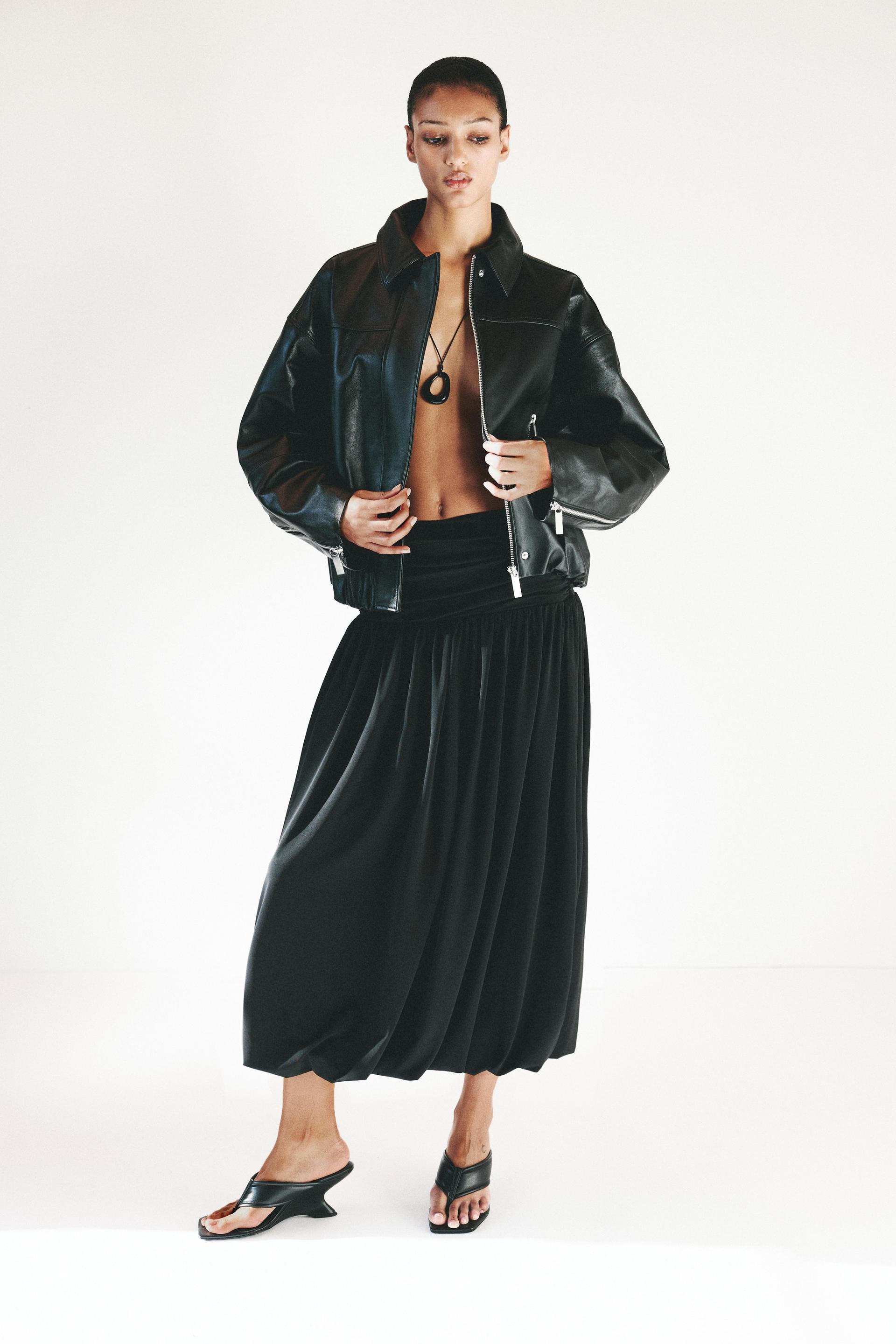 bubble-hem jersey skirt