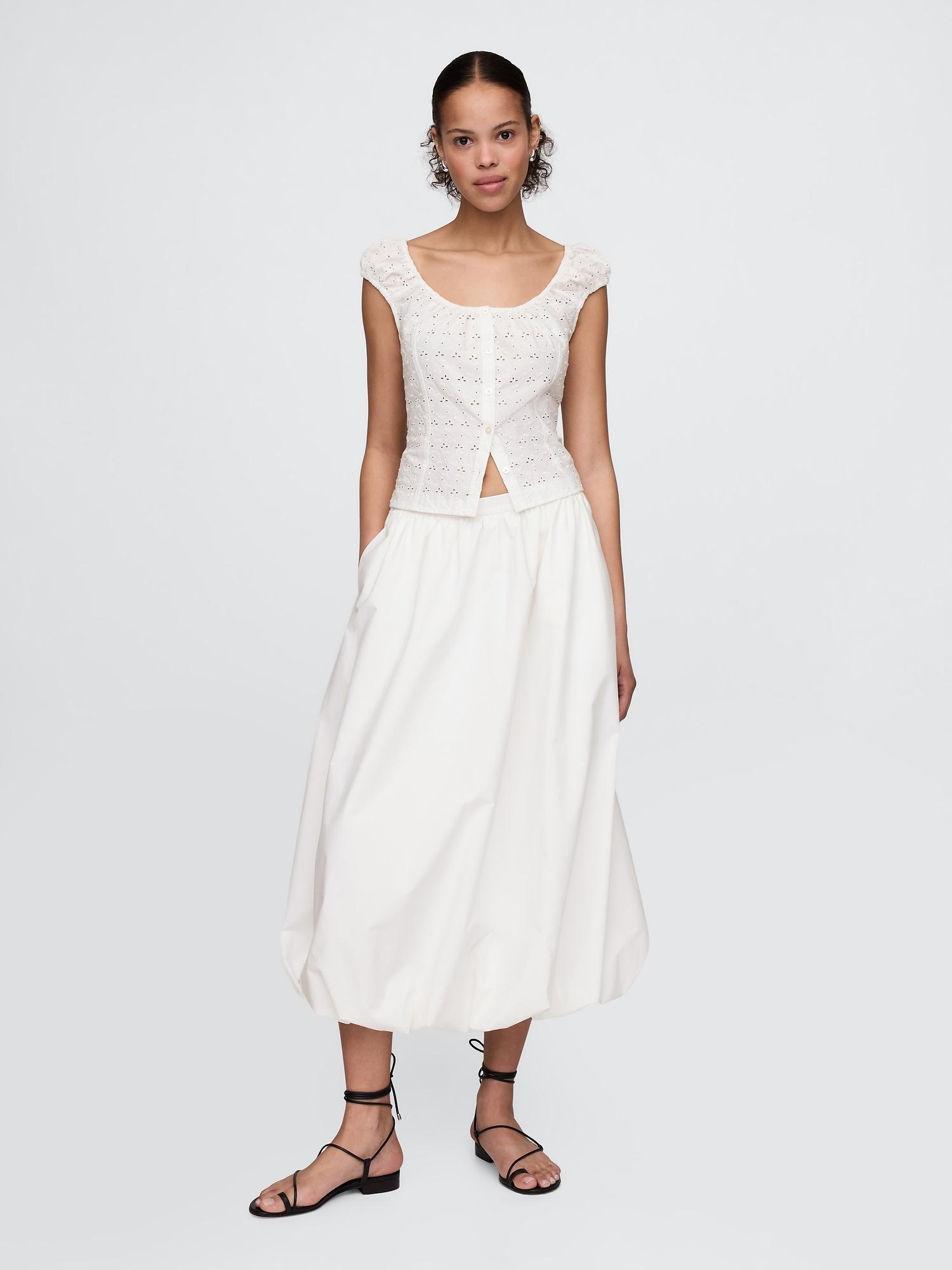 bubble midi skirt