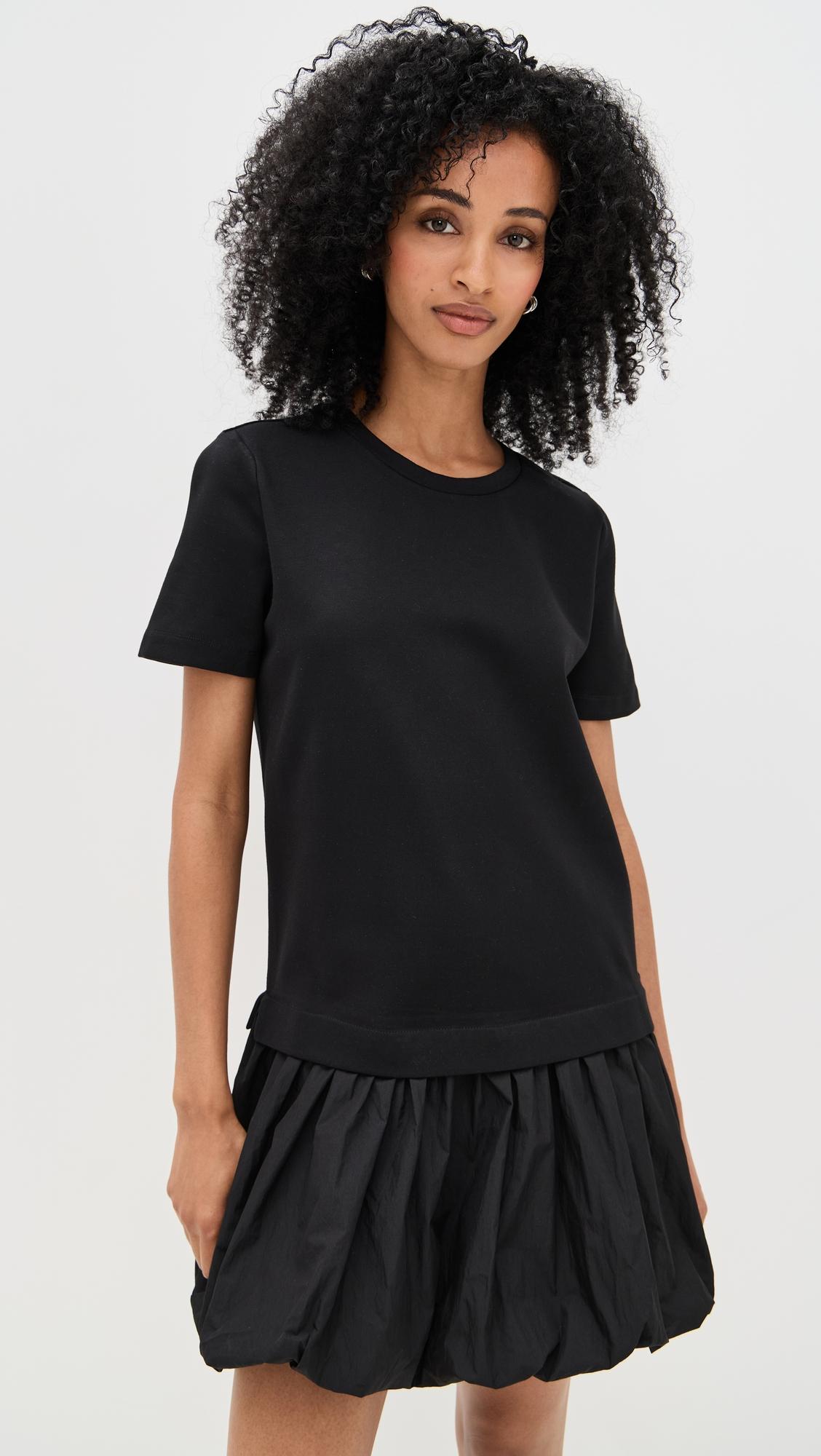 bubble mixed media mini dress