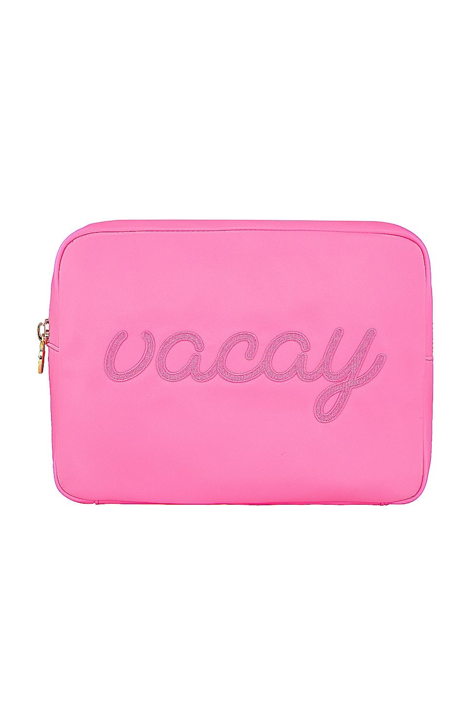 bubblegum vacay embroidered large pouch