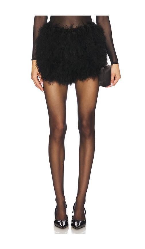bubish feather hot short in black.