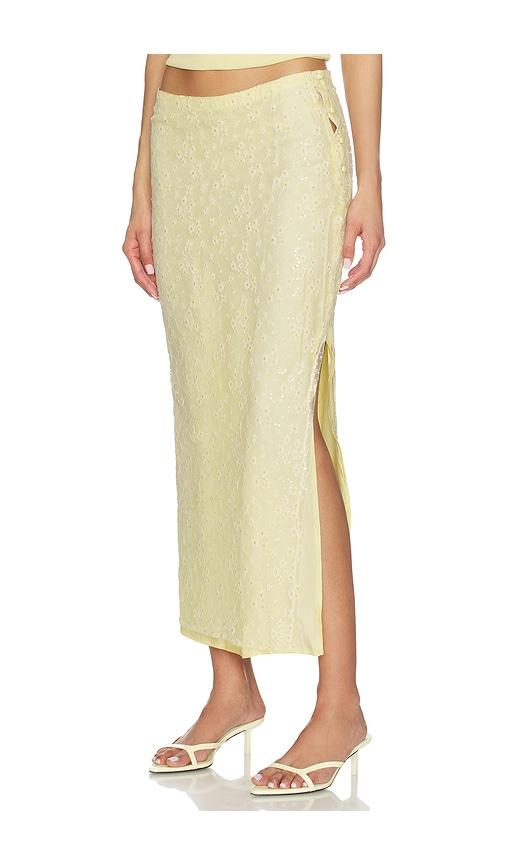 bubish hazel sequin lace skirt in lemon.