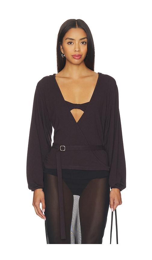 buci apartment cardigan set in brown.