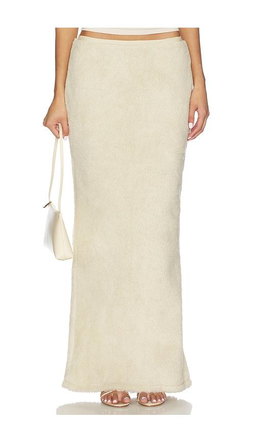 buci birch maxi skirt in white.