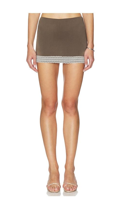 buci brae lace skirt in brown.