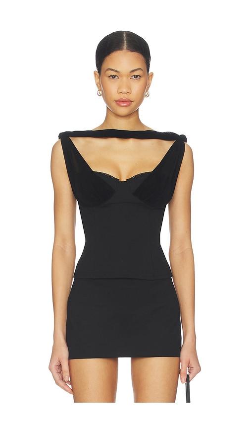 buci divinity lace top in black.