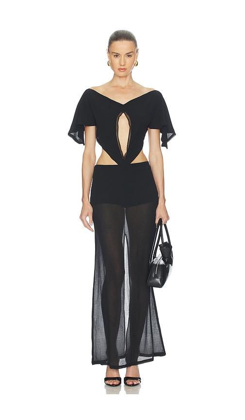 buci pollock maxi dress in black.