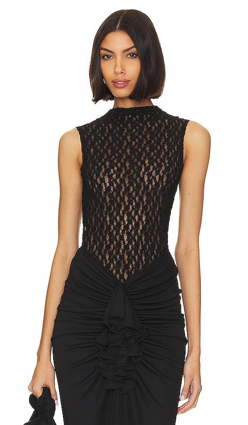 buci sheer lace tank in black.