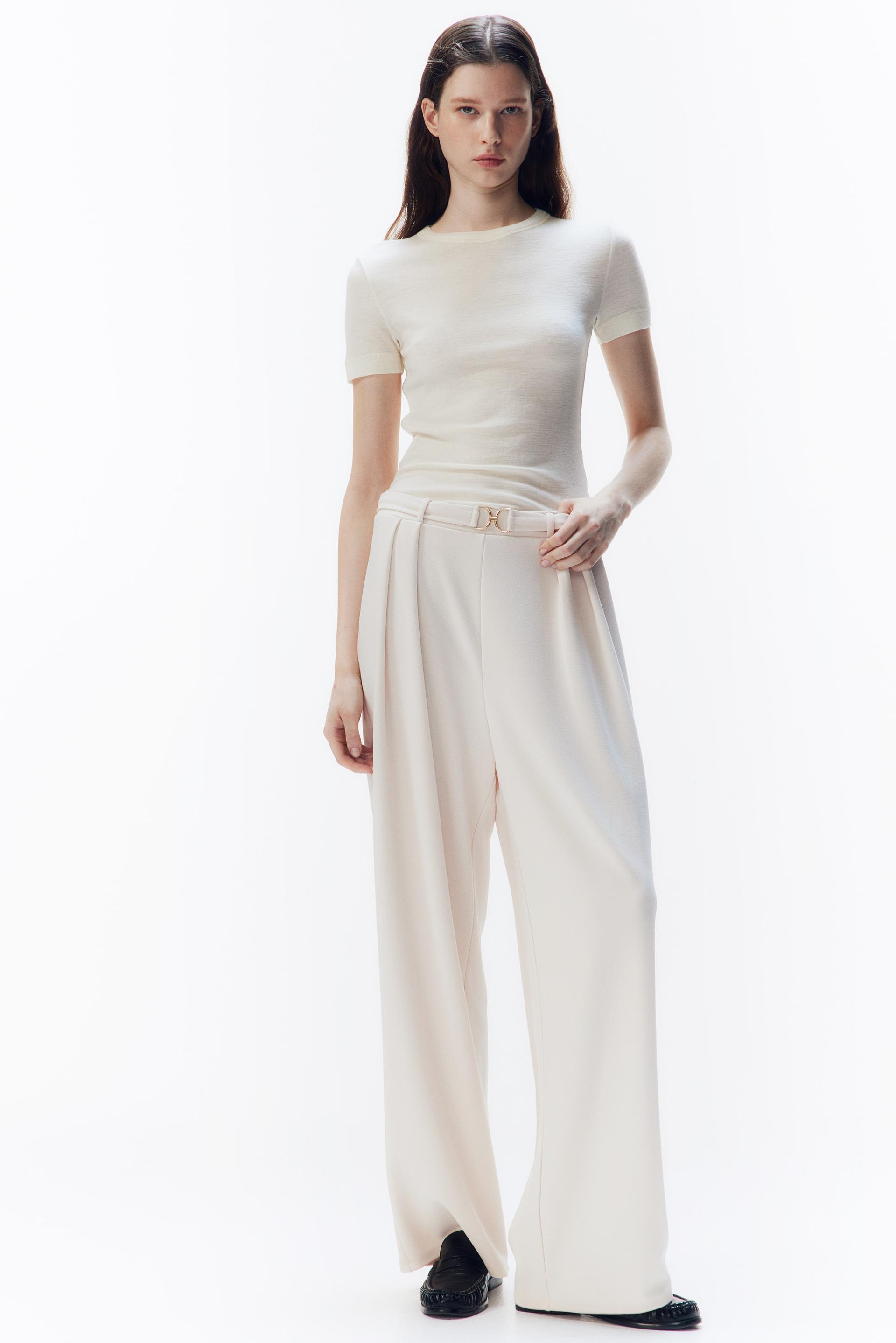 buckle-detail dress pants