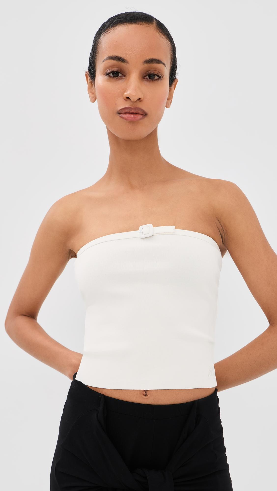 buckle knit bustier top
