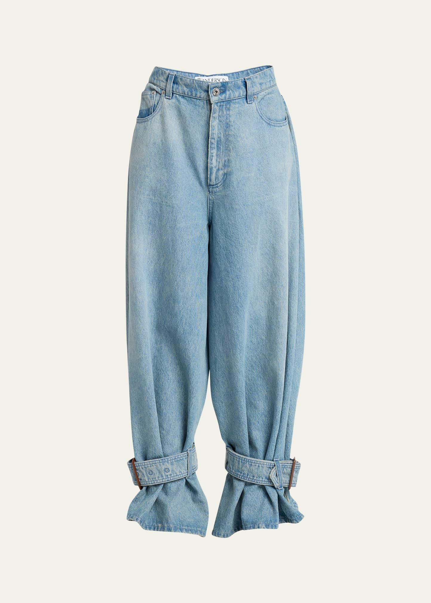 buckled cuff jeans