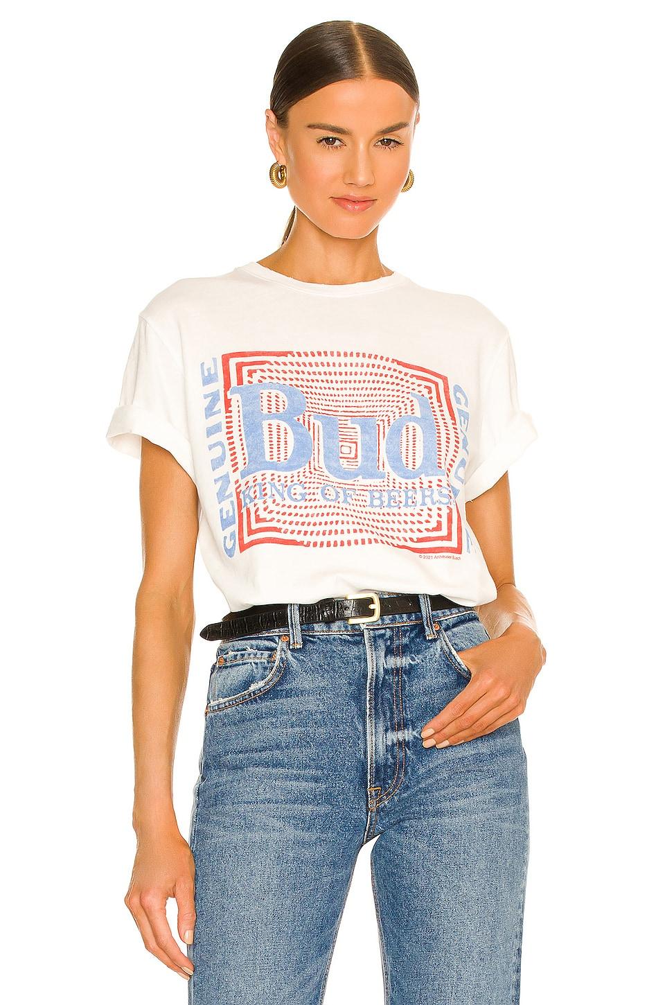 budweiser psych pattern tee in white