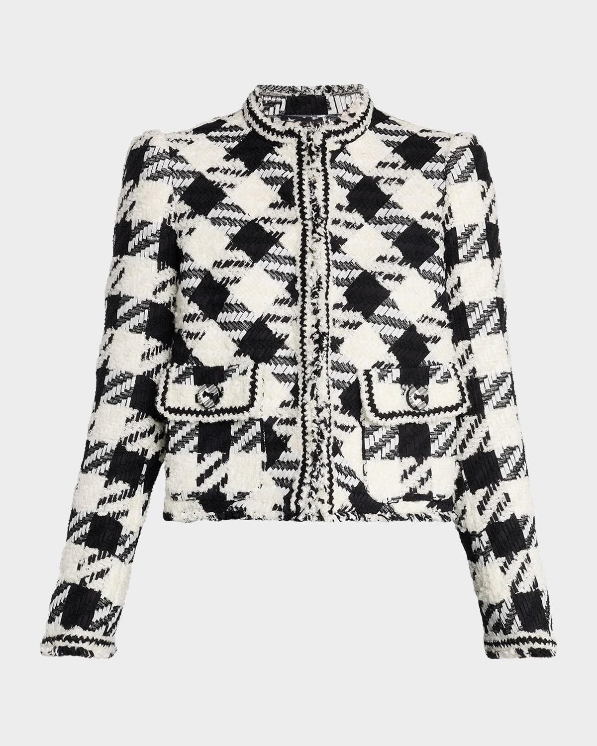 buffalo check tweed short jacket