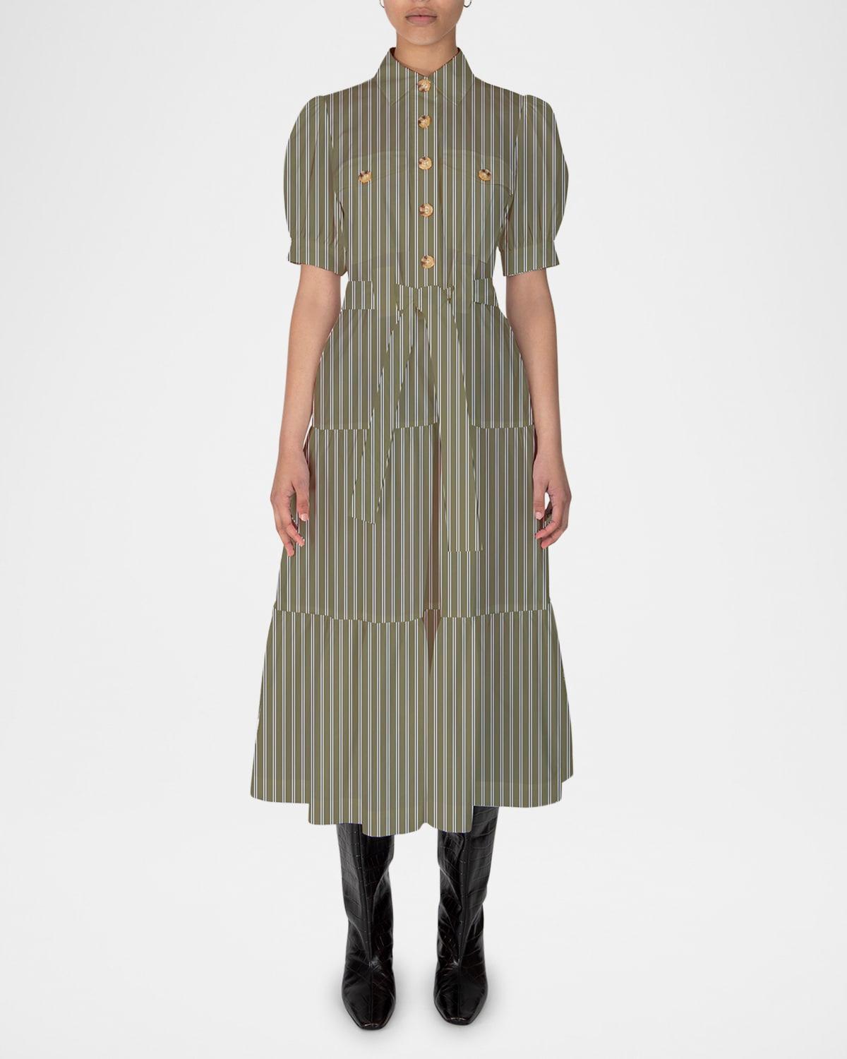 buffy striped maxi shirtdress